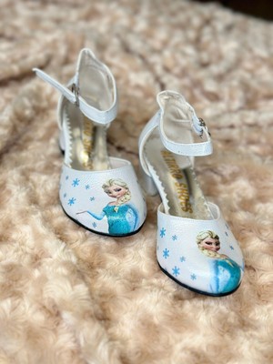 Gala Stil Elsa Baskılı Çocuk Topuklu Ayakkabı