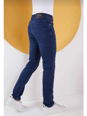 Lina Trend Erkek Lacivert Düz Klasik Rahat Kesim Slim Fit Likralı Kot Jeans