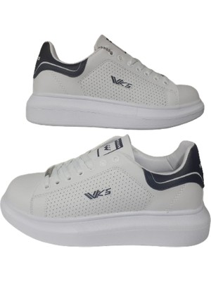 Wickers Unısex Beyaz-Siyah Ortopedik Düz Taban Sneaker Spor Ayakkabı Wckrs-99