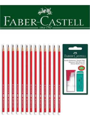 Faber-Castell 12'li Okul Üçgen Kalem ve Kutulu Kalemtıraş+Silgi Seti Blister