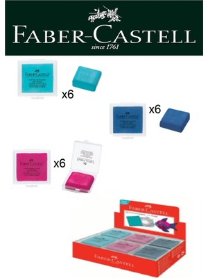 Faber-Castell 18'li Hamur Silgi Seti Trend Renkler Mavi Pembe Lacivert Renk Seçenekleri