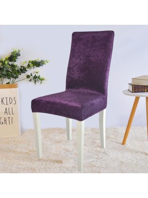 Uy Style Tekstil Uy Style Kadife Sandalye Kılıfı ,sandalye Örtüsü Lastikli , 6 Adet