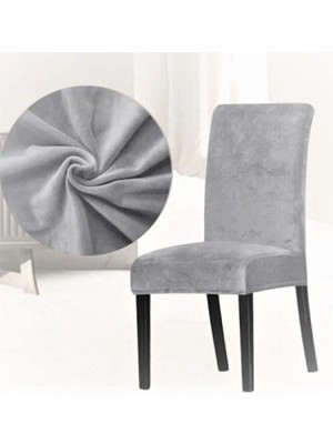 Uy Style Tekstil Uy Style Kadife Sandalye Kılıfı ,sandalye Örtüsü Lastikli , 6 Adet