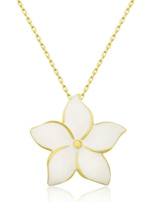 Serra Jewels Gümüş Gold Yasemin Çiçeği Kadın Kolye