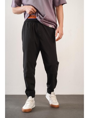 Erkek Relax Fit Kalıp Beli ve Paçası Lastikli Jogger Pantolon