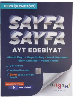 Tammat Yayıncılık AYT Edebiyat Sayfa Sayfa Ders İşleme Föyü