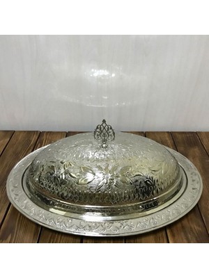 Efemir 40 cm Işlemeli Bakır Kayık Sahan