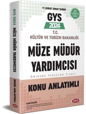 Data Yayınları 2024 GYS T.C. Kültür ve Turizm Bakanlığı Müze Müdür Yardımcısı Görevde Yükselme Sınavı Konu Anlatımlı