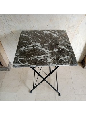 Oasis Stone Diamond Grey Gerçek Mermer Yemek Masası 60 x 60 cm