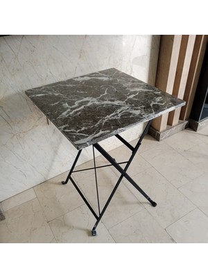 Oasis Stone Diamond Grey Gerçek Mermer Yemek Masası 60 x 60 cm