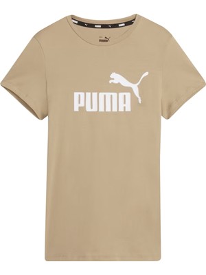 Puma Ess Logo Tee Bej Kadın Kısa Kol T-Shirt