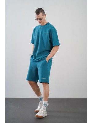 King Brich Baskılı Oversize Kalıp Unisex Şort Takım