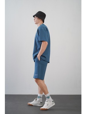 King Brich Baskılı Oversize Kalıp Unisex Şort Takım