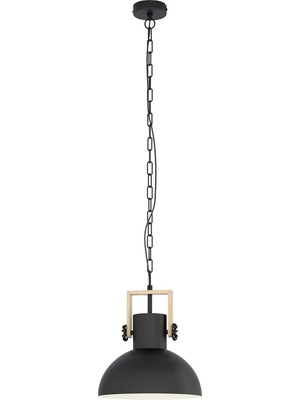 Eglo Lubenham Çelik E27 Duy Yuvarlak Tekli Modern Sarkıt Siyah