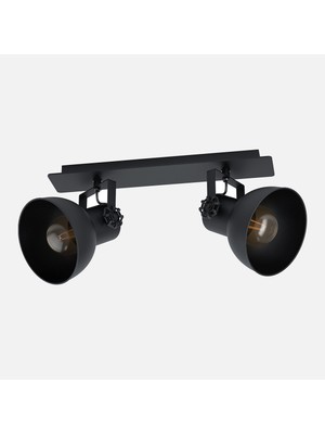 Eglo Barnstaple 40 W E27 Duy Yuvarlak Sıvaüstü Spot 2 Adet Siyah