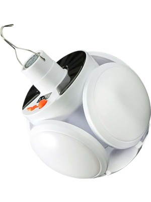 Powermaster Solar Panelli Şarjlı 5'li Katlanabilir Acil Durum Kamp Lambası Powermaster