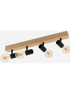 Eglo Townshend 60 W Ledli E27 Duy Yuvarlak Sıvaüstü Spot 4 Adet Siyah