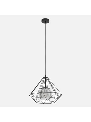 Eglo Vernham Çelik Üçgen Tekli Modern Sarkıt Siyah
