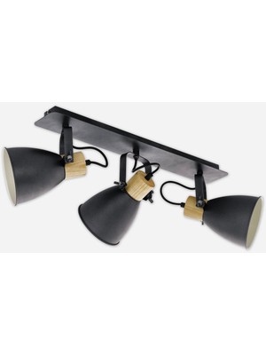 Eglo Coswarth 40 W Ledli E27 Duy Yuvarlak Sıvaüstü Spot 3 Adet Siyah