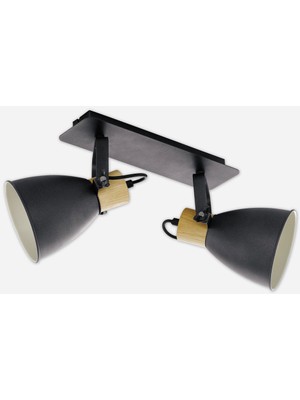 Eglo Coswarth 40 W Ledli E27 Duy Yuvarlak Sıvaüstü Spot 2 Adet Siyah