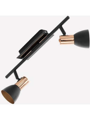 Eglo Barnham 3.3 W Ledli LED Duy Yuvarlak Sıvaüstü Spot 2 Adet Siyah