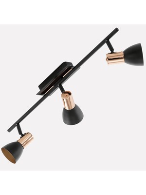 Eglo Barnham 3.3 W Ledli LED Duy Yuvarlak Sıvaüstü Spot 3 Adet Siyah