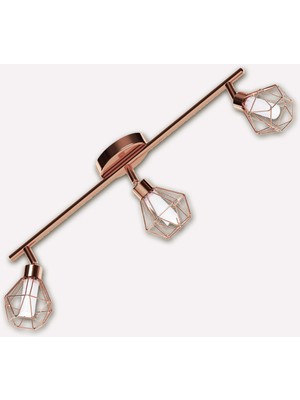 Eglo Zapata 2.5 W Ledli LED Duy Yuvarlak Sıvaüstü Spot 3 Adet Bakır