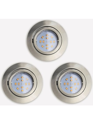 Eglo Tedo 5 W Ledli LED Duy Yuvarlak Sıvaaltı Spot 3 Adet Nikel