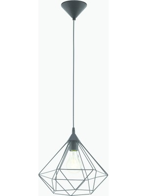Eglo Tarbes Çelik Üçgen Tekli Modern Sarkıt Siyah