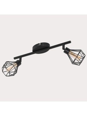 Eglo Zapata 3 W Ledli LED Duy Yuvarlak Sıvaüstü Spot 2 Adet Siyah