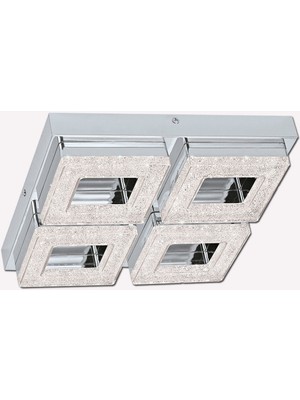 Eglo Fradelo 4 W Ledli LED Duy Yuvarlak Sıvaüstü Spot 4 Adet Gümüş