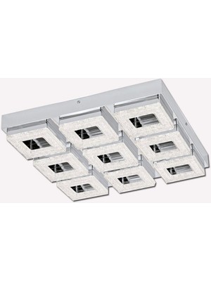 Eglo Fradelo 4 W Ledli LED Duy Yuvarlak Sıvaaltı Spot 9 Adet Gümüş