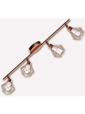 Eglo Zapata 2.5 W Ledli LED Duy Yuvarlak Sıvaüstü Spot 4 Adet Bakır