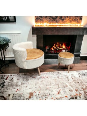 Çay Seti Ikili Koltuk Berjer ve Puf Takımı (Salon, Balkon, Ofis) 3 Lü Takım