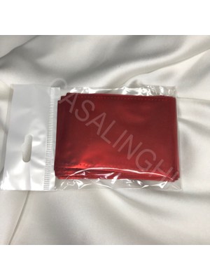 Casalinghi Parlak Kırmızı Kalın Hediye Paketi Çok Küçük Metalize Poşet Bantlı 7x9 cm - 1 Paket (50 Adet)