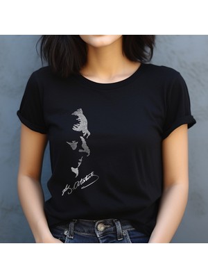 Crea Eymer Wear Atatürk Kristal Taş Baskılı Siyah Tişört