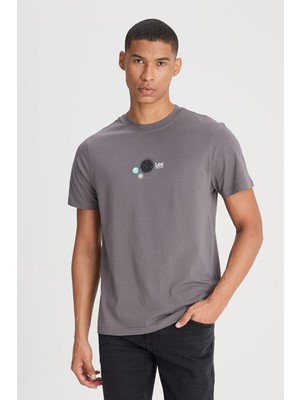 Lee Bisiklet Yaka T-Shirt Anthracite