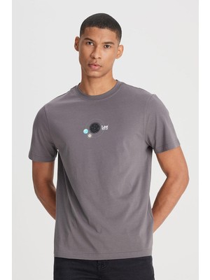 Lee Bisiklet Yaka T-Shirt Anthracite