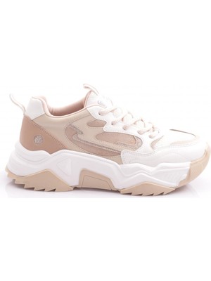Dgn 65100 Kadin Bağcikli Kalin Taban Sneakers Ayakkabi