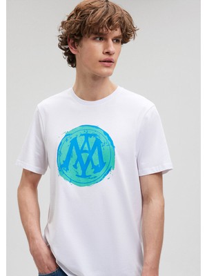 Mavi Erkek Beyaz Tişört - M0612006-620