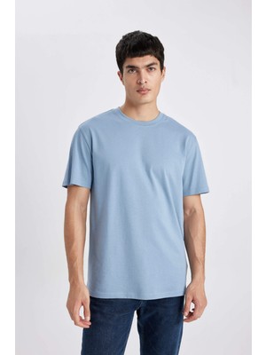 Defacto Erkek Mavi Tişört - V7699AZ/BE299
