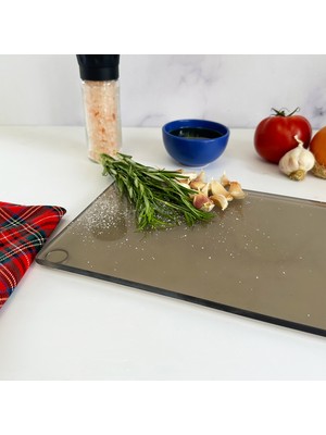 Decorita Cam Kesme Tablası - Cam Kesme Tahtası | Bronz Cam | 17CM x 29CM