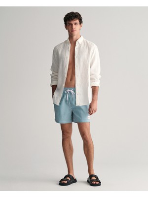 Gant Erkek Yeşil Regular Fit Çizgili Mayo Şort 922416003.340