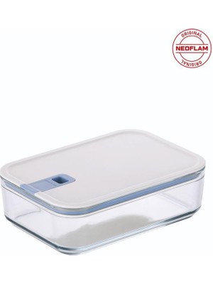 Neoflam Perfect Seal Dikdörtgen Cam Saklama Kabı Bej 2300ML