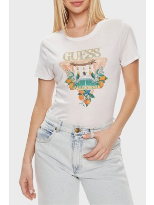 Guess Ss Mansion Pamuklu Bisiklet Yaka T Shirt W4GI53K9SN1 Kadın T Shirt W4GI53 K9SN1 G011