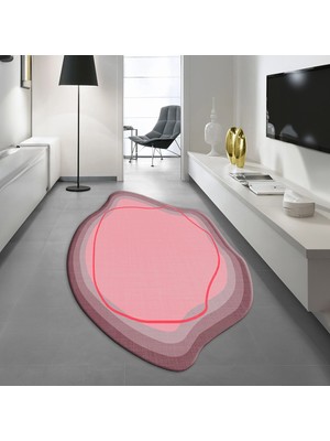 Viyana Home Dijital Baskılı Kaymaz Taban Yıkanabilir Lazer Kesim Salon Halısı Yolluk, V-Lazer-19-Kırmızı,