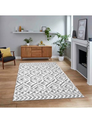 Viyana Home Dijital Baskılı Kaymaz Taban Yıkanabilir Sade Desen Yolluk Mutfak Salon Halısı, V-Sade-04-Gri,