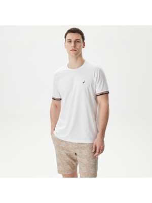 Nautica Erkek Beyaz Standart Fit T-Shirt V45225T.1BW