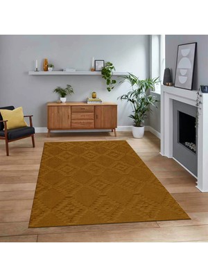 Viyana Home Dijital Baskılı Kaymaz Taban Yıkanabilir Sade Desen Yolluk Mutfak Salon Halısı, V-Sade-03-Kahve,