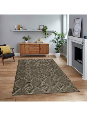 Viyana Home Dijital Baskılı Kaymaz Taban Yıkanabilir Sade Desen Yolluk Mutfak Salon Halısı, V-Sade-03-Vizon,